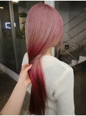 ケアブリーチハイトーンピンクグラデーションデザインカラー