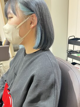 スイヘアデザイン 久留米(suii.. hair design) インナー/ペールブルー/yurina