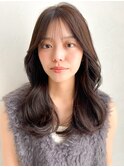 薄めバング愛されデジタルパーマ斜めバングサイドバング美髪
