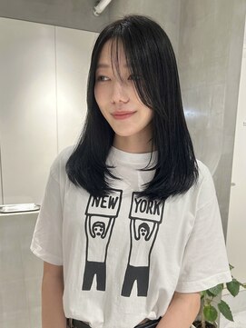 テクネ 天神大名(techne) 天神大名今泉くびれレイヤーウルフ顔まわりカット韓国風巻き髪