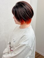 ムクヘアー(muk hair)&nbsp;【映えカラー】ミニボブ × 鮮やかオレンジインナー