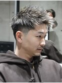 MEN'S/アップバングショート×ハイライト×フェード/短髪