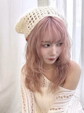 エヌ 大阪梅田茶屋町(enu) 韓国風レイヤーカット×くすみピンク