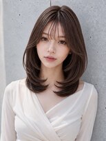 ユーフォリア 渋谷グランデ(Euphoria SHIBUYA GRANDE)&nbsp;チョコレートグレージュミディアムレイヤー顔周りカット