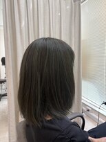 テーラヘアー 草加店(TELAHAIR)&nbsp;ミディアムボブオリーブハイライトカラー