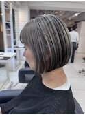 脱白髪染めハイライト