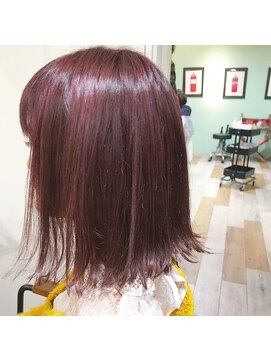 ラべリー 池袋(LOVELEY) お客様Style67 ラベンダーピンク　切りっぱなしボブ 【 shoma 】