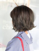 ヘアメイク シュシュ(Hair make chou chou) ダークグレージュ×切りっぱなしボブ【chou-chou 北林夏実】