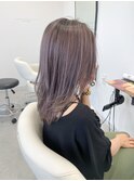 ピンクベージュ×バレイヤージュ×ピンクバイオレット