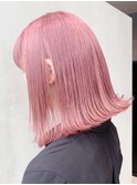 ピンクボブ_セシルカットフリンジウェーブ_ba298041