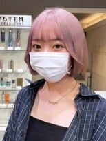 ベレーザ 渋谷(BELEZA)&nbsp;ba632_パールベージュカラーベージュピンクハイトーンカラーボブ