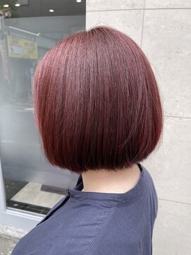 カミエ(kamie) ◎ピンクボブ カシスカラー 神戸 三宮