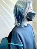 外ハネボブ × ブルーグレー