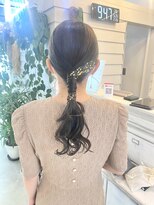 ジゼル 博多筑紫口店(GiseL)&nbsp;【杏実】タイトローポニー　結婚式ヘア　パーティーヘアセット
