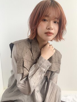 ソヨン 加古川店(SOYON) 透けバング　オレンジアッシュ　イエベヘア