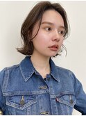 ボブ ミニボブ 前髪なし オリーブベージュ
