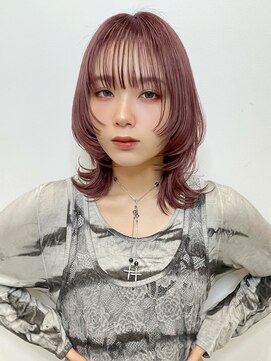 トルネード(TORNADO) フェイスレイヤー ウルフカット ピンクベージュ A119