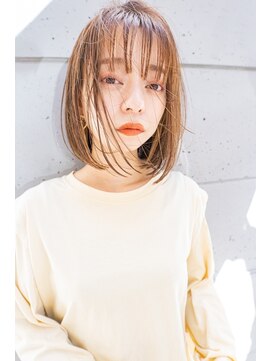 レゴ(REGO) #前髪パーマグレーベージュ黒髪レイヤーロング