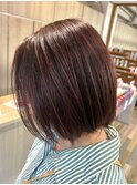 ハイライト レッドブラウン 白髪ぼかし 白髪染め