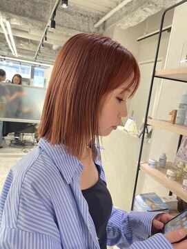 キートス(Kiitos) 切りっぱなしボブオレンジボブ