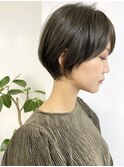 大人ショートボブ丸みショートカットマッシュショート前髪あり