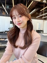 フォンズ(FONS)&nbsp;シースルー前髪　ピンクブラウン　暖色カラー