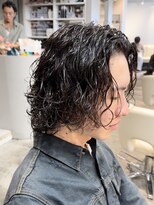 アイトーキョーリタ 渋谷(AI TOKYO Rita)&nbsp;グランジサーフカールセンターパートブルーブラックツーブロック