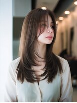 ダル 渋谷/表参道(DAL.)&nbsp;顔周りカットハッシュカットダークブラウンワンホンレイヤー韓国