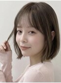 小顔見えシースルーバングx柔らかミニボブ