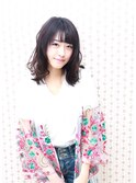 髪質改善/黒髪スタイル/ゆるふわ/ラフウェーブ/艶カラー/綱島