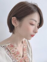 ナチュラルショートボブ×グレージュ