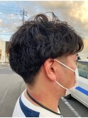 ナチュラルスパイラルパーマ束感◎刈り上げマッシュ涼しげヘア