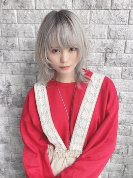 リアイス(Re:ICE) ミニウルフ/くすみブルー/流れるレイヤー/インナーハイライト