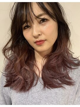 髪質改善と縮毛矯正の専門店 サンティエ(scintiller) ピンクグラデーションカラー