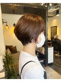 ショート【くびれヘア・ハイライトカラー】アプリコットオレンジ