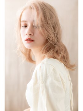 カバーヘア ブリス 北浦和(COVER HAIR bliss) ハイトーンカラーかきあげウルフハッシュカットZ北浦和20代30代