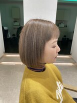 シュヴー 浦安店(CHEVEUX)&nbsp;大人ナチュラルショートボブハイライトベージュ20代/30代/40代