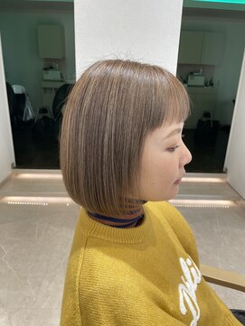 シュヴー 浦安店(CHEVEUX) 大人ナチュラルショートボブハイライトベージュ20代/30代/40代