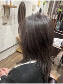 40代50代ゆるふわパーマ×白髪ぼかしハイライト×グレー