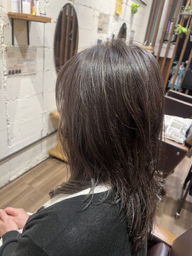 ヘアー ルシア(hair lucia) 40代50代ゆるふわパーマ×白髪ぼかしハイライト×グレー