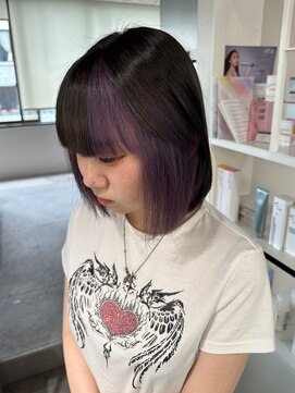 ベレーザ 渋谷(BELEZA) 7945黒髪アッシュブラックインナーカラータンバルモリボブ