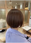 大人ガーリー チョコレート プリカール 小顔 丸みショートボブ