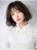 立体感小顔補正カットウェットヘア抜け感黒髪ボブv戸頭30代40代
