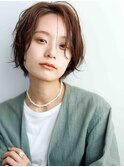 大人ショートボブ×アッシュブラウン