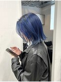 ブリーチカラー×ネイビーブルー◎20代30代×美髪
