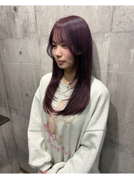 ヘアーサロン 6(hair salon) フェイスレイヤー× ダークピンクパープル