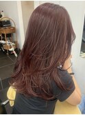ロングレイヤーカット顔周りレイヤーウルフハッシュカット韓国