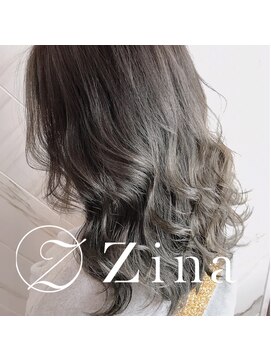 ジーナ 船橋(Zina) 小顔セミウェットウェーブピンクベージュハイライトカラー