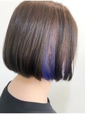ブルー×パープルのインナーカラー/イヤリングカラー/ビビット