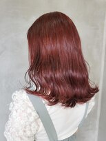 テトヘアー(teto hair) 赤髪　レッドブラウン　ブリーチなしダブルカラー　切りっぱなし
